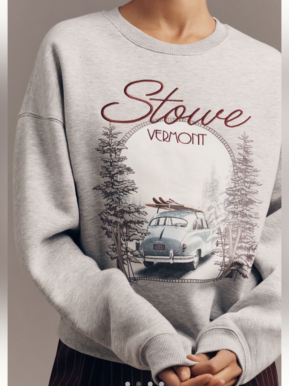 Anthropologie Sweatshirt Girl Dangerous Stowe Long-Sleeve Crewneck Vermont